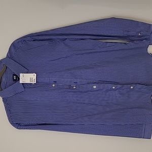 XL H&M Blue & White Vertical Stripes Casual Dress Shirt New with Tags